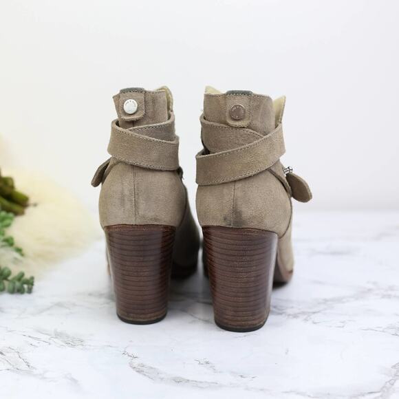 Rag & Bone Harrow Taupe Brown Suede Leather Ankle Boots Size 38.5 Women's - Picture 4 of 6